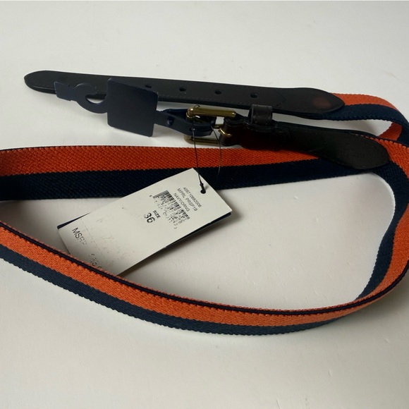 Polo Ralph Lauren Striped Stretch Belt Leather NWT - Picture 9 of 10